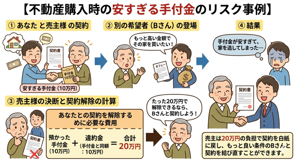 安すぎる手付金のリスク事例 