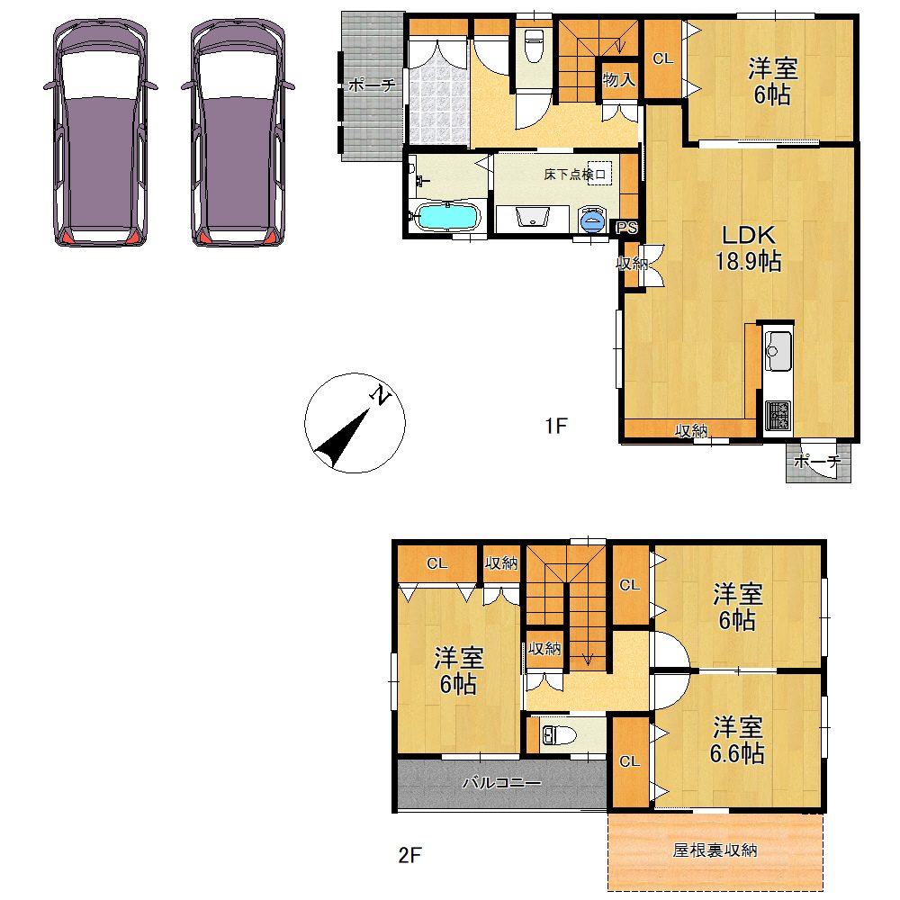 ムーンリバー上新B棟の間取り図