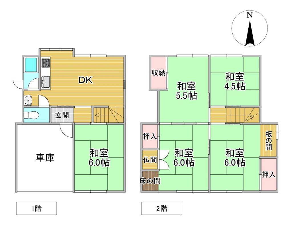 清須市須ケ口上案土野　中古戸建の間取り図